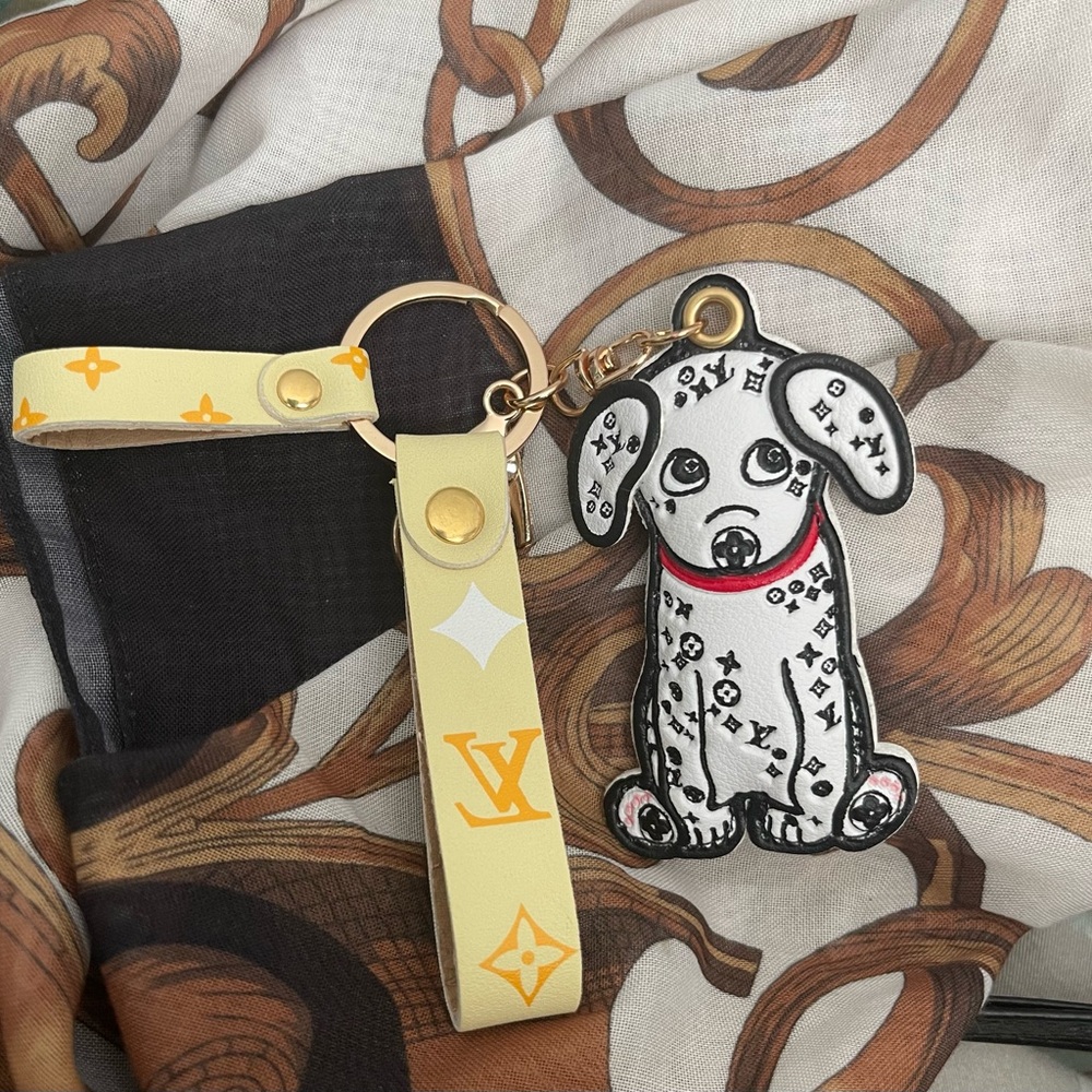 COPY - Copy of Louis Vuitton Dog Keychain with Yellow Strap